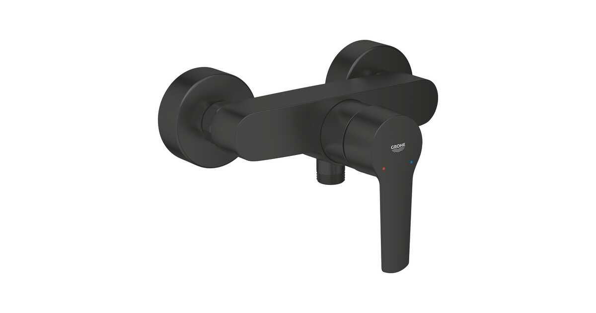 GROHE Start - one-hand shower battery (with temperature limiter, adjustable quantity limit, wall mounting), matt black, 322792432